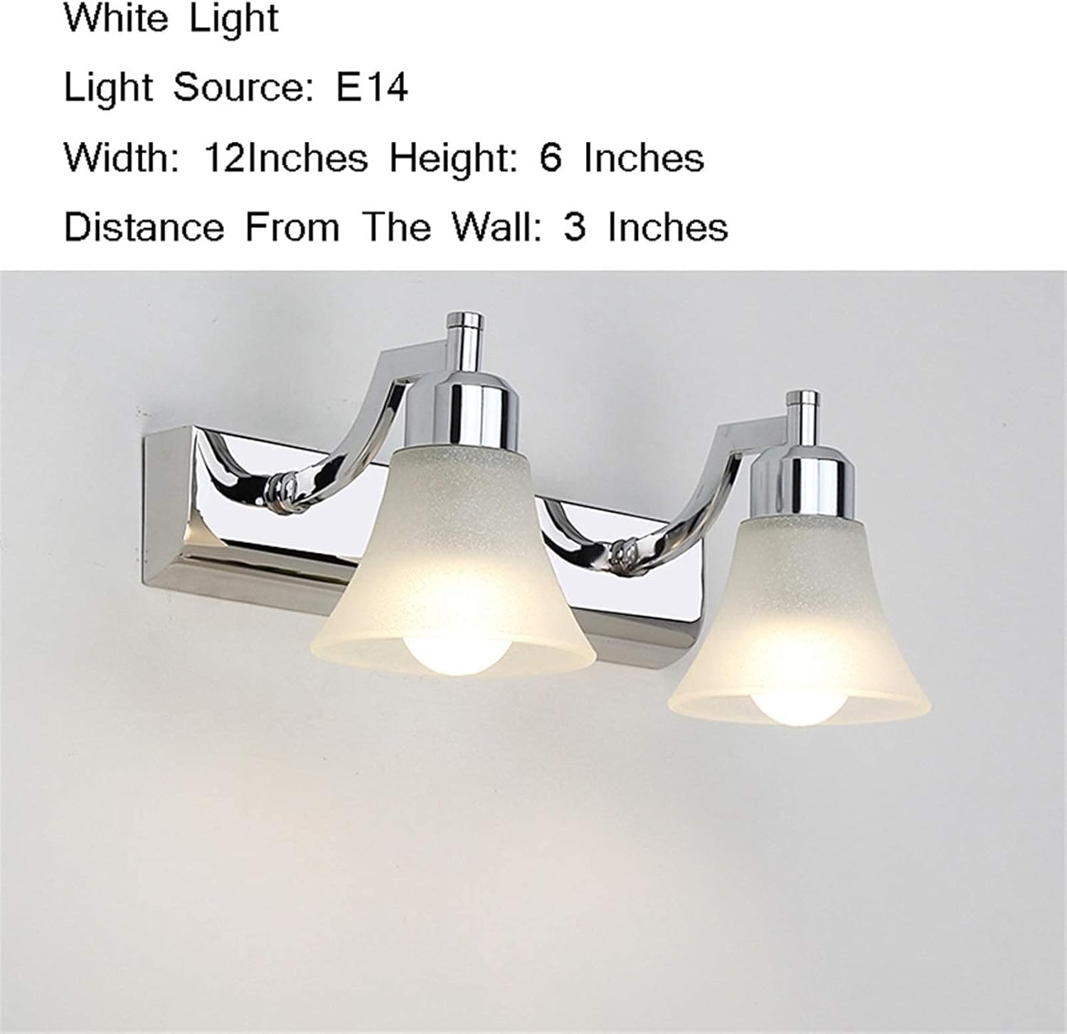Lampe de Miroir de courtoisie à LED avec Ampoule E14 - Design Minimaliste pour Salle de Bain, Chambre et Coiffeuse, Chaner