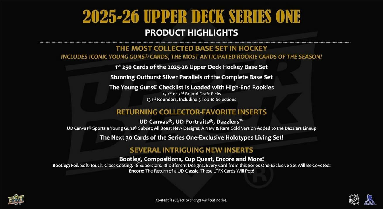 Upper Deck 2025-26 Series 1 Hockey Binder Starter Kit