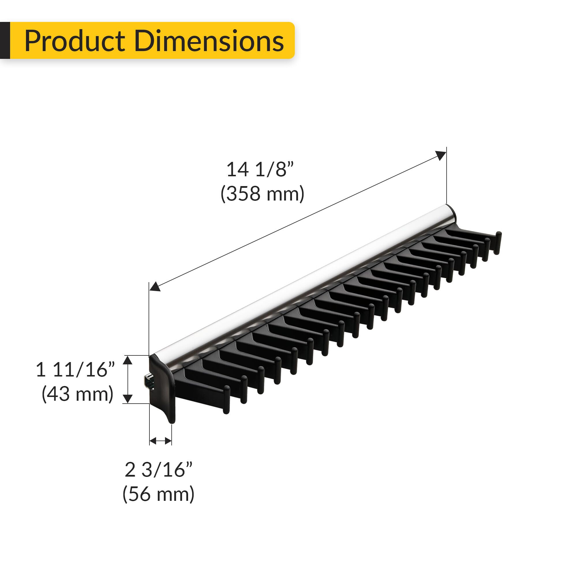 Brixwell QIL1-004 Tie Rack, 20 Hook with 3/4