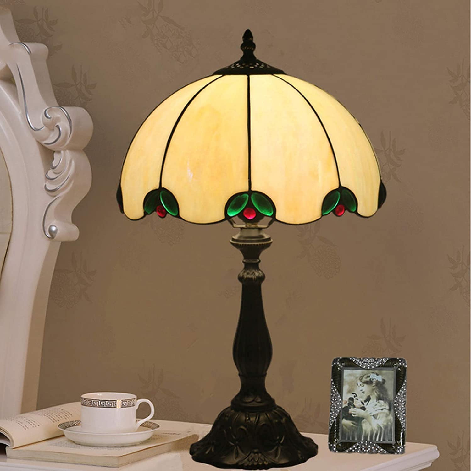 Lampy podłogowe/stołowe Lampy stołowe Nowoczesne retro abażury witrażowe Do gabinetu, biura, domu, baru, sypialni, dekoracyjnej podstawy z żywicy