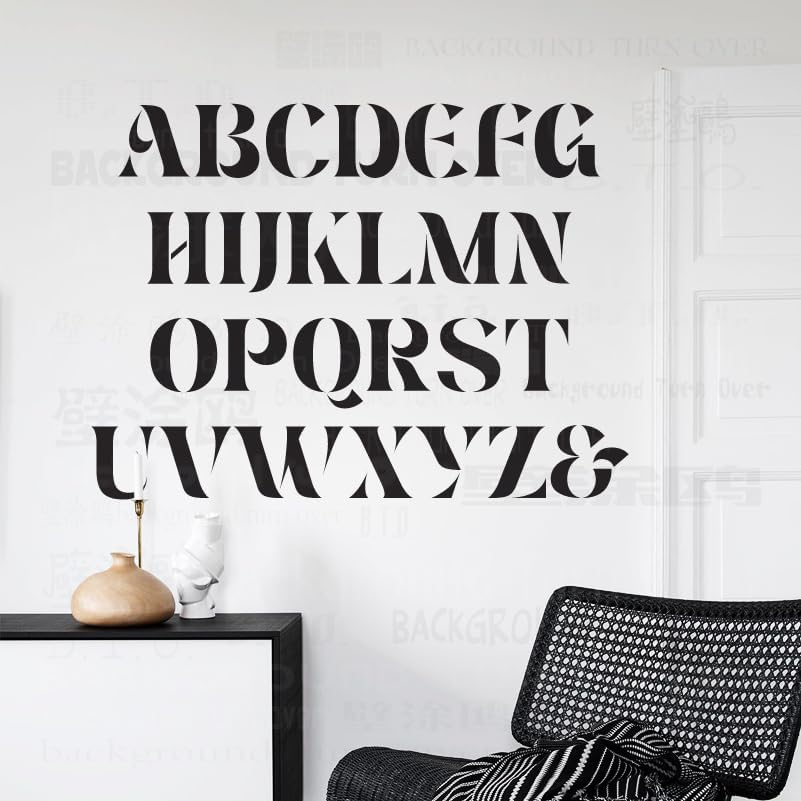 105cm Letter Name Alphabet Sign Stencils For Walls To Paint Templates Painting Decorate Reusable Decoration Template Furniture Decorative On The Wall Plaster Decor Brick