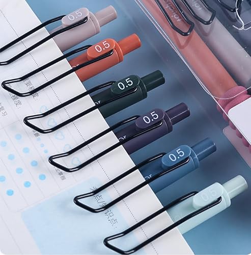 Miniatura 3 de HeTaoCat Punta fina de 0.020 in, bolígrafos de gel retráctiles, secado rápido, dibujo de escritura, bolígrafos de gel de tinta negra, caja de 6