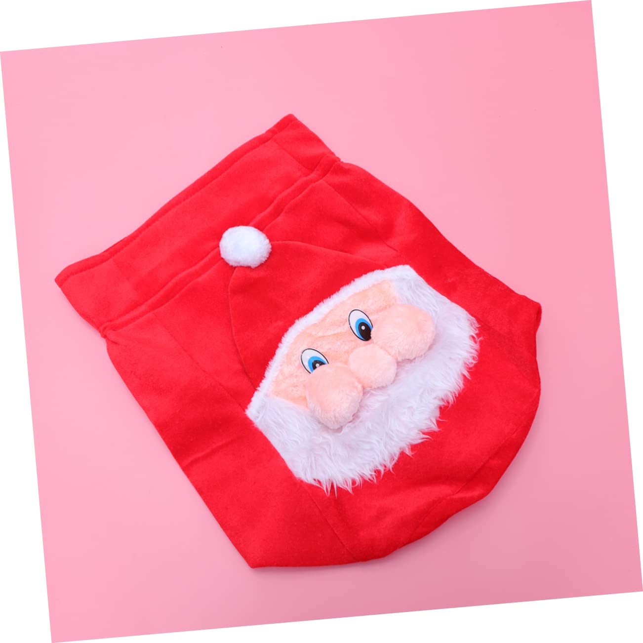 Mobestech Bolsa de Obsequio de Navidad Diseño Temático de Noel Cierre de Cordón de Felpa Roja para Niños Adecuado para Fiestas y Regalos Navideños