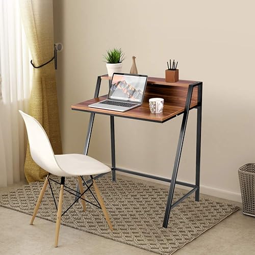 Miniatura 5 de WATERJOY Mesa de juego, mesa de escritorio de estación de trabajo de 2 niveles, mesa de estudio para juegos, mesa de estudio para computadora