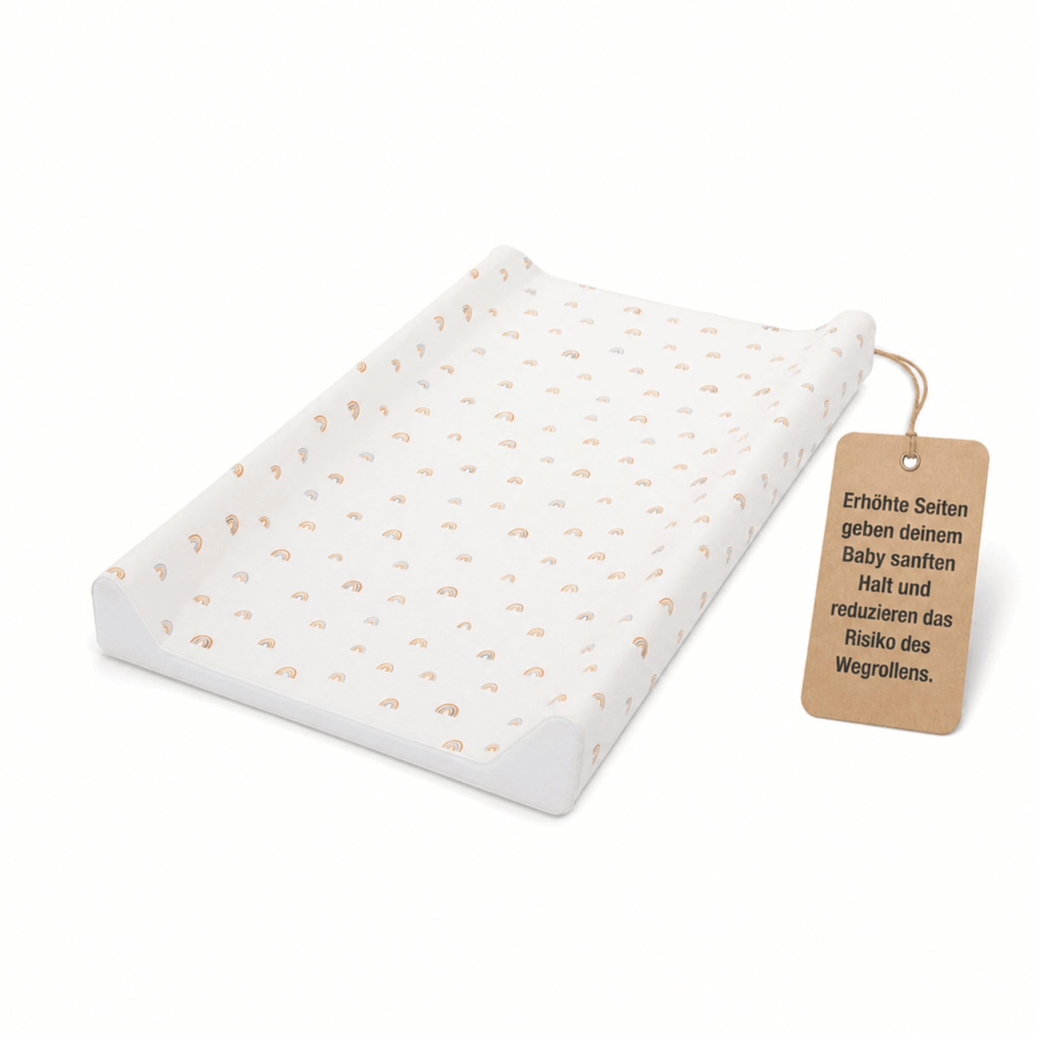 Fillikid Wickelauflage 2-Keil Exklusiv/Wickelmulde 50x65 cm/Wickelunterlage mit abwaschbarer Folienbezug/geeignet für schwedische Kommoden/weiche Thermovliesfüllung/Auflage Wickeltisch