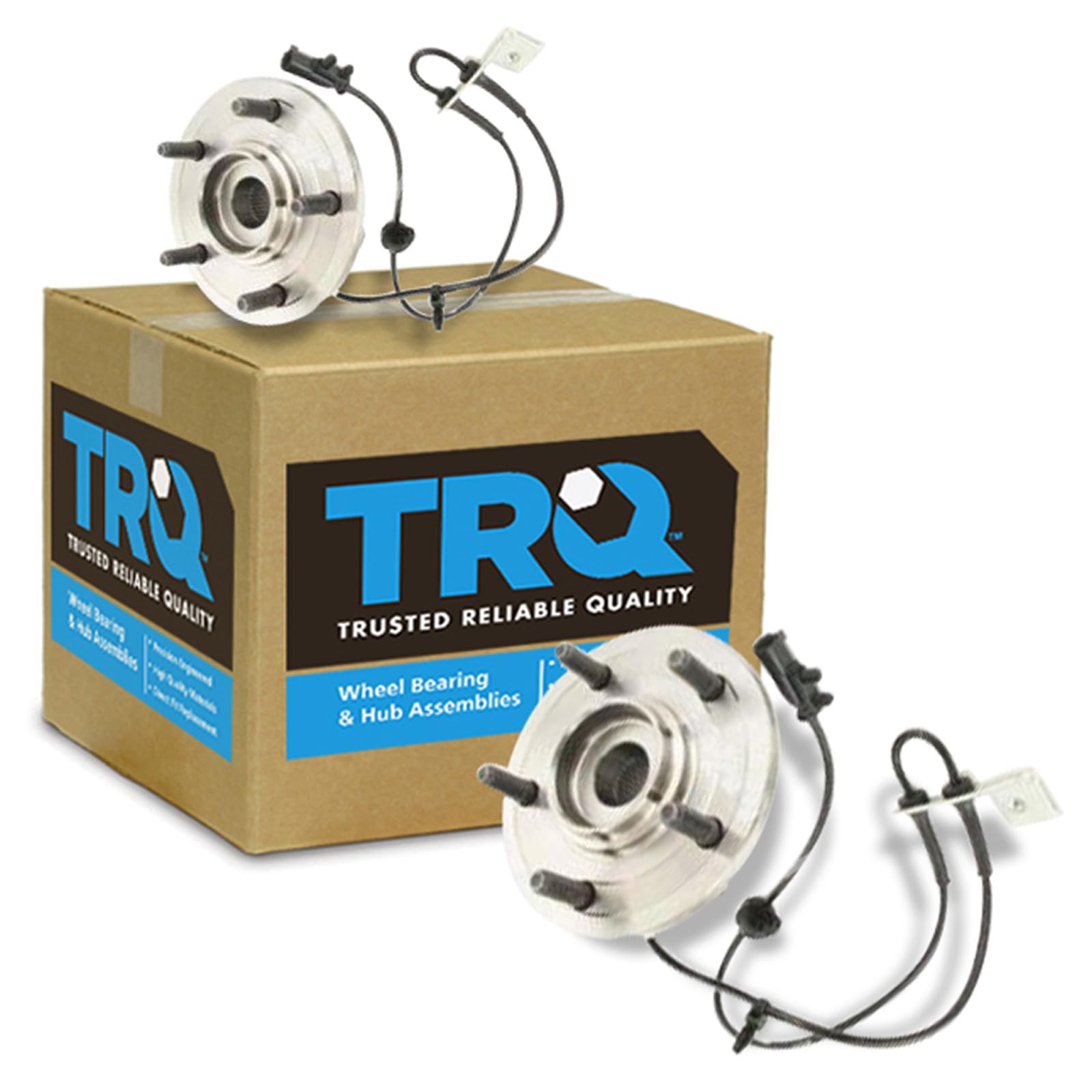 TRQ 2 Piece Front Wheel Bearing &amp; Hub Assembly Set