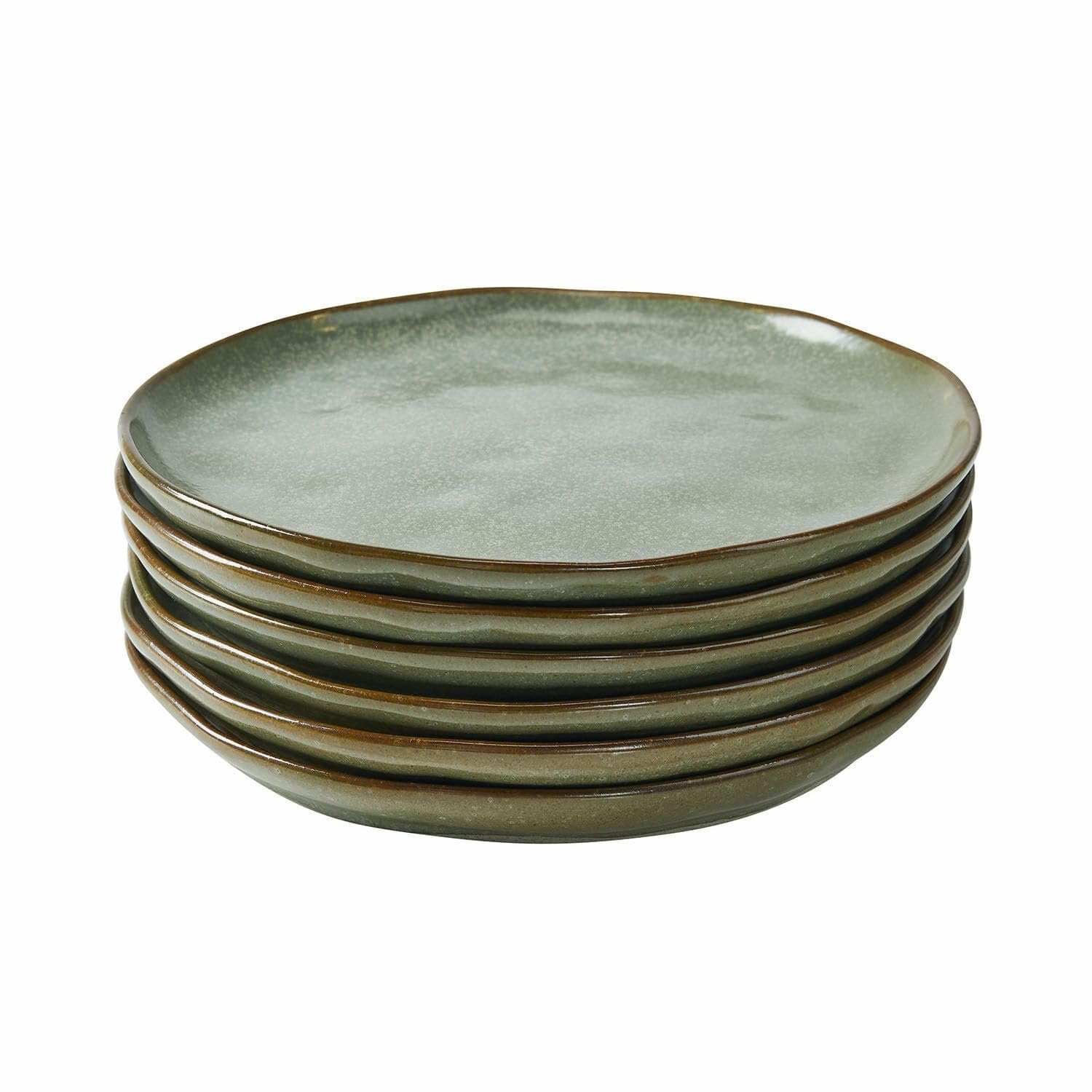 LOBERON Dessertteller 6er Set Biarré, türkis/braun