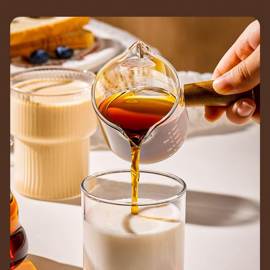 Glass Measuring Cup With Scale Milk Cup High Temperature Resistant Household Kitchen Baking Beaten Egg Cup Measuring Water Cup Cups, 100ML (One Color 100ML)