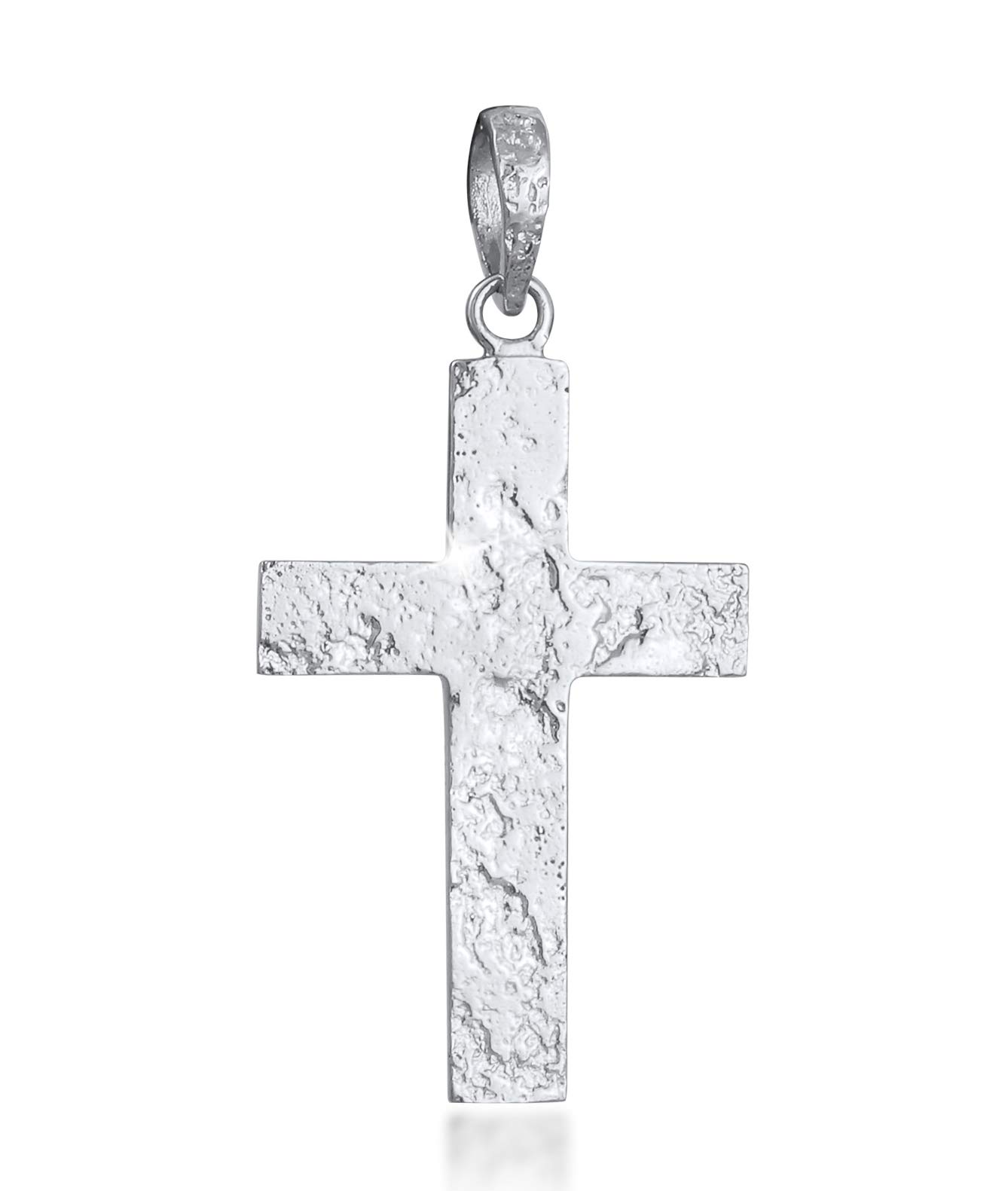 Kuzzoi Silber Kreuz Anhänger für Ketten massivem 925er Sterling Silber für Halsketten Markanter Kreuzanhänger handgefertigt 54 mm hoch