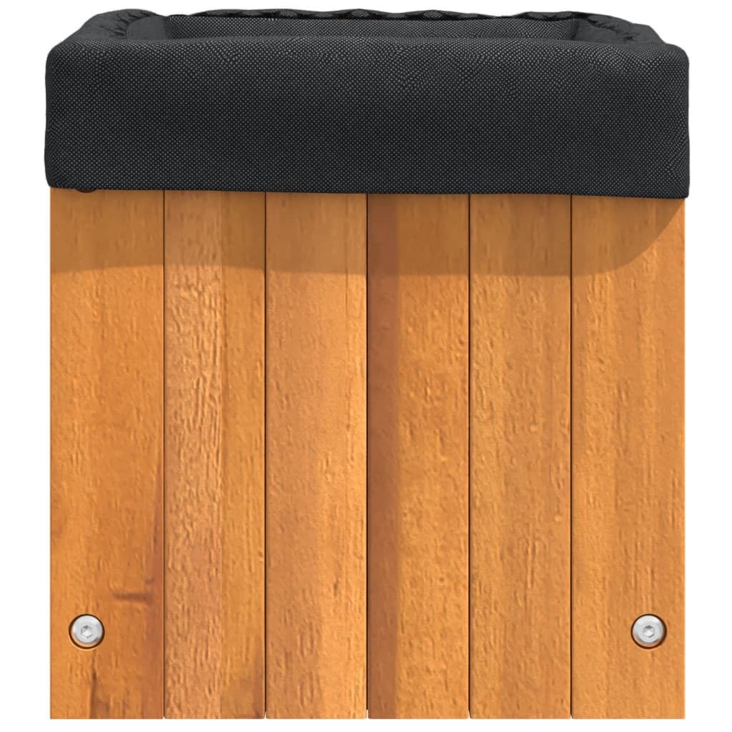 vidaXL Plantenbak met voering 54x31x30 cm massief acaciahout, bloempot, buitenpot, planten pot, bloembak, plantenpot, tuinpot, plantenbak buiten