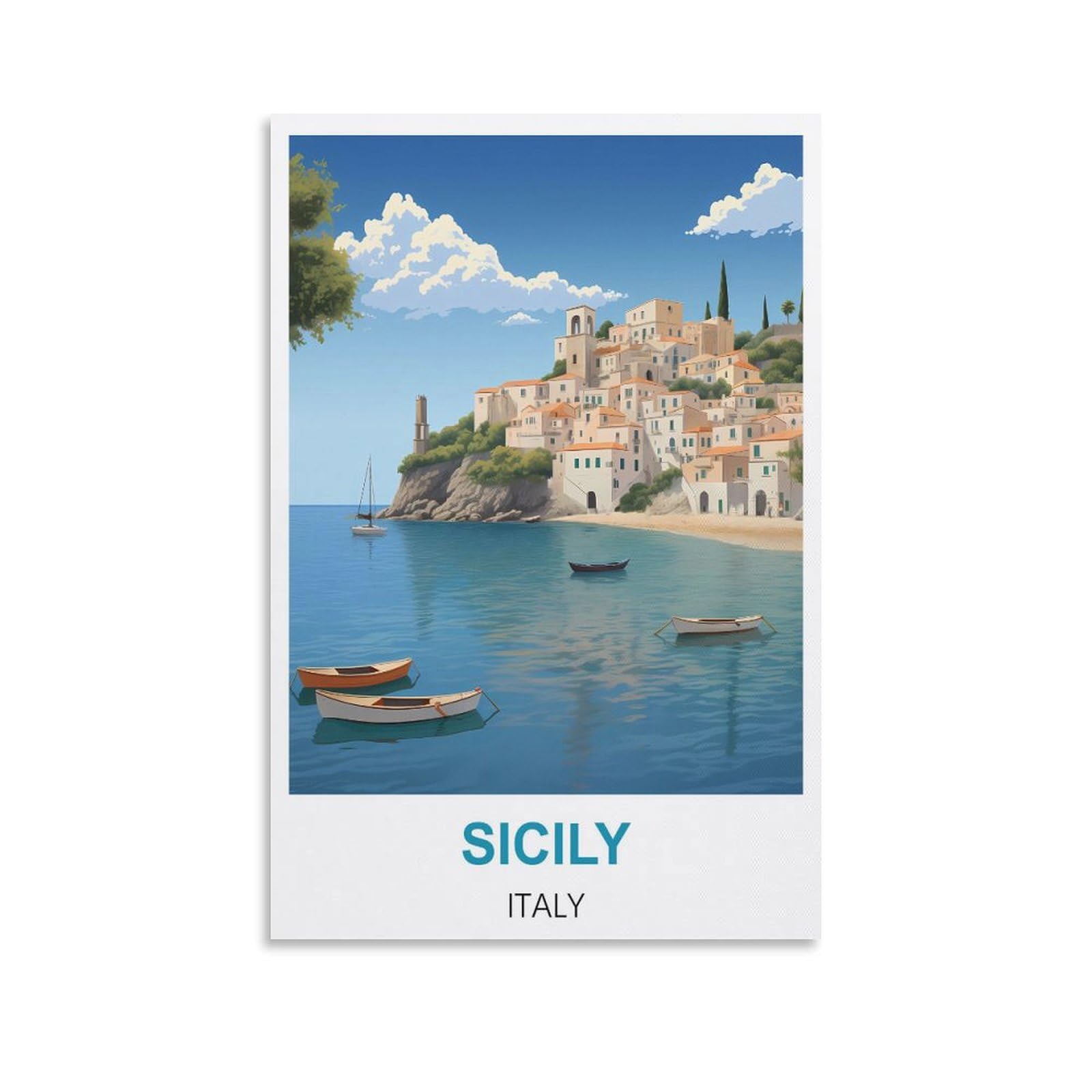 Vintage Metal Tin Signs Sicily Italy,Garden & Kitchen Poster, Inspirational Sign Home Wall Art Decor for Home Kitchen Bar Club Decoration 20x30cm