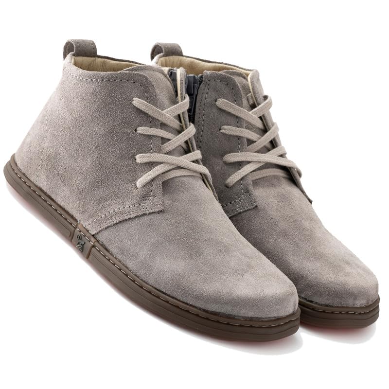 Magical Shoes Chukka Boots minimalistyczne buty dla kobiet i mężczyzn, sznurowane buty, chukka buty za kostkę, skórzane buty z zamkiem błyskawicznym, Barefoot
