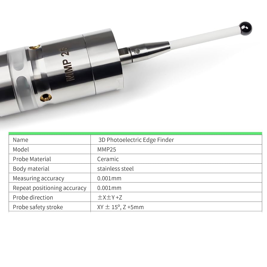 CNCTOPBAOS MMP25 3D Light Edge Finder with Ceramic Probe,to