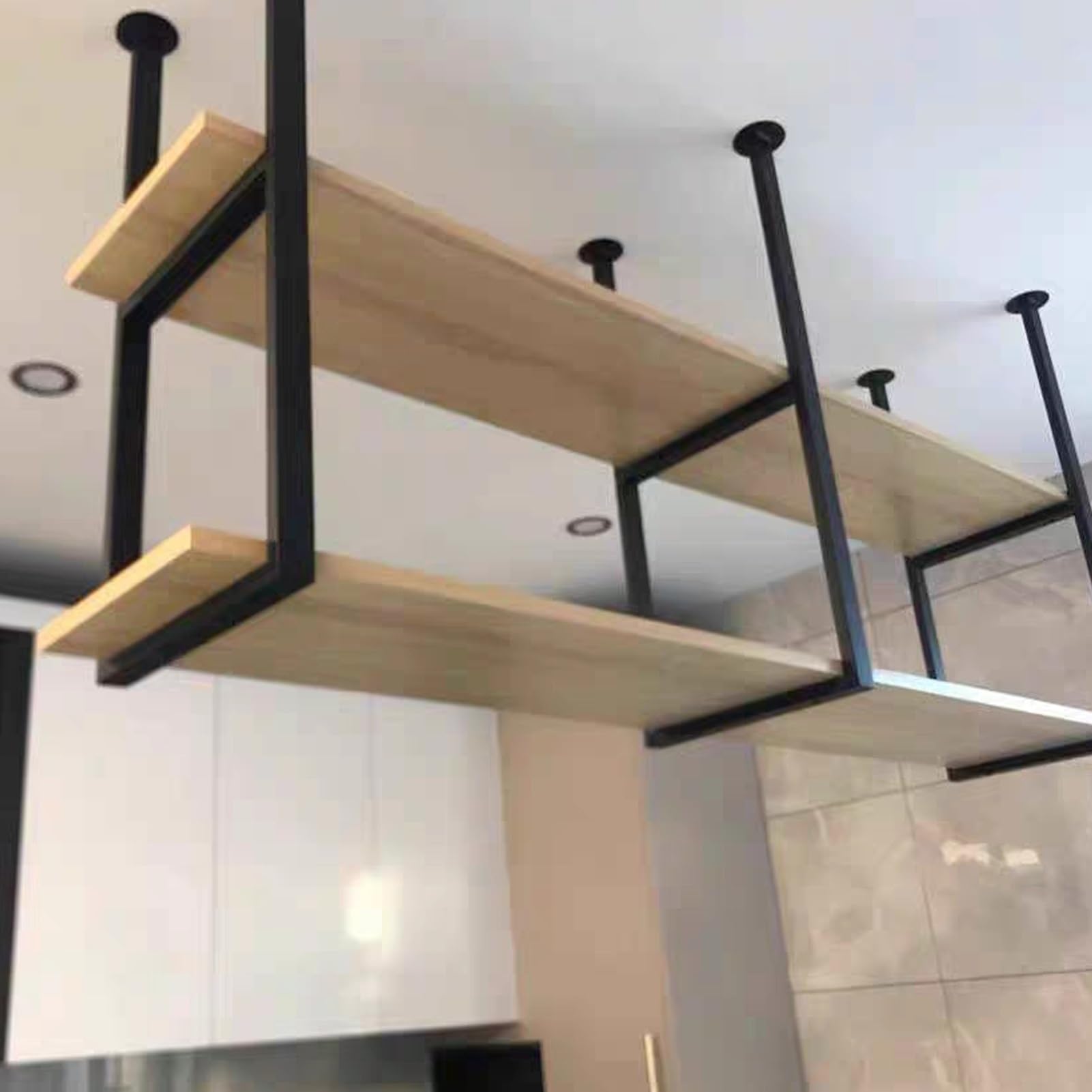 Support de verre à vin de plafond en métal, étagère suspendue premium