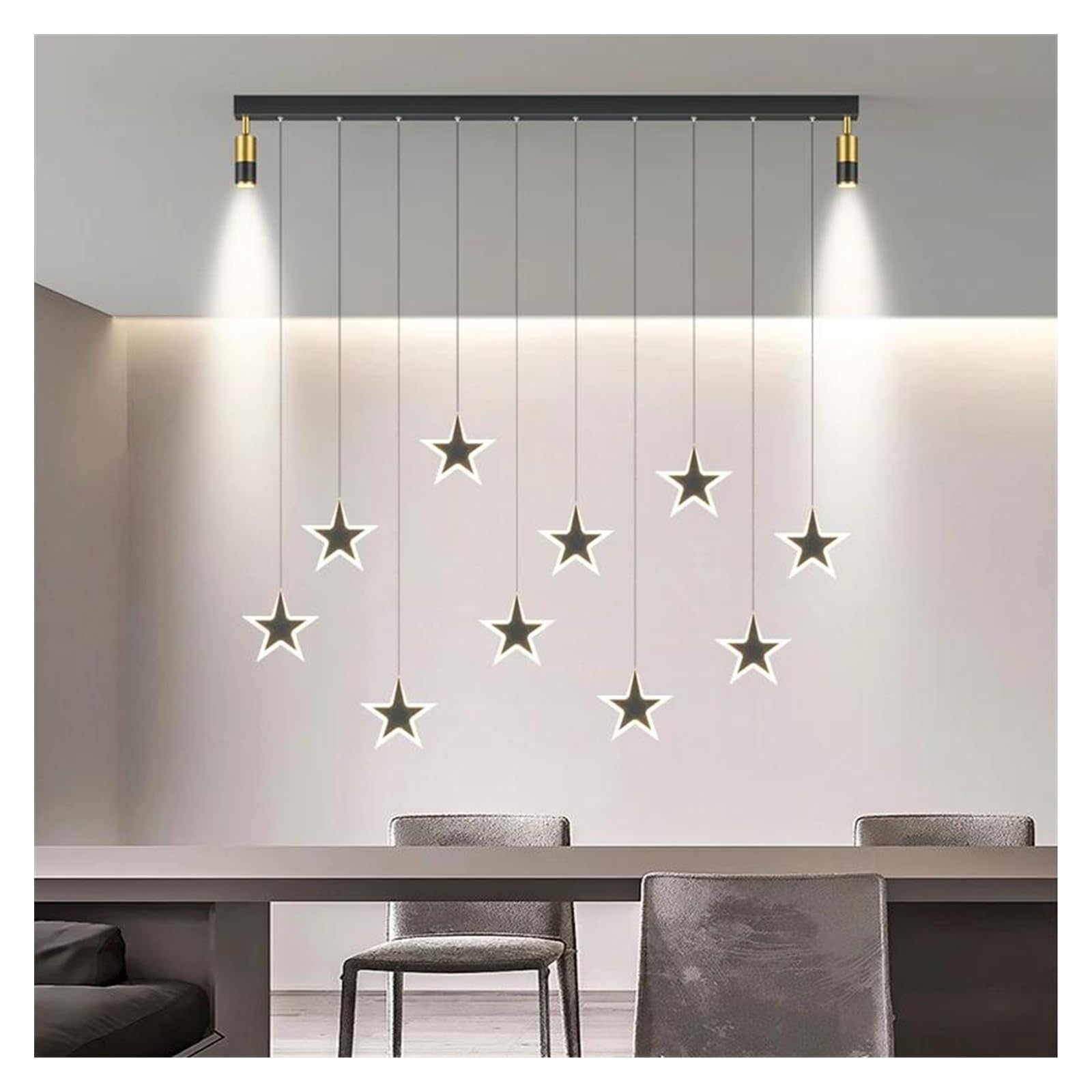 Genérico Lámparas de araña, Lámparas colgantes LED nórdicas for mesa de comedor, cocina, candelabros, sala estar, hotel, restaurante, cafetería, estudio, lámpara interior for el hogar(A-115cm-Black)
