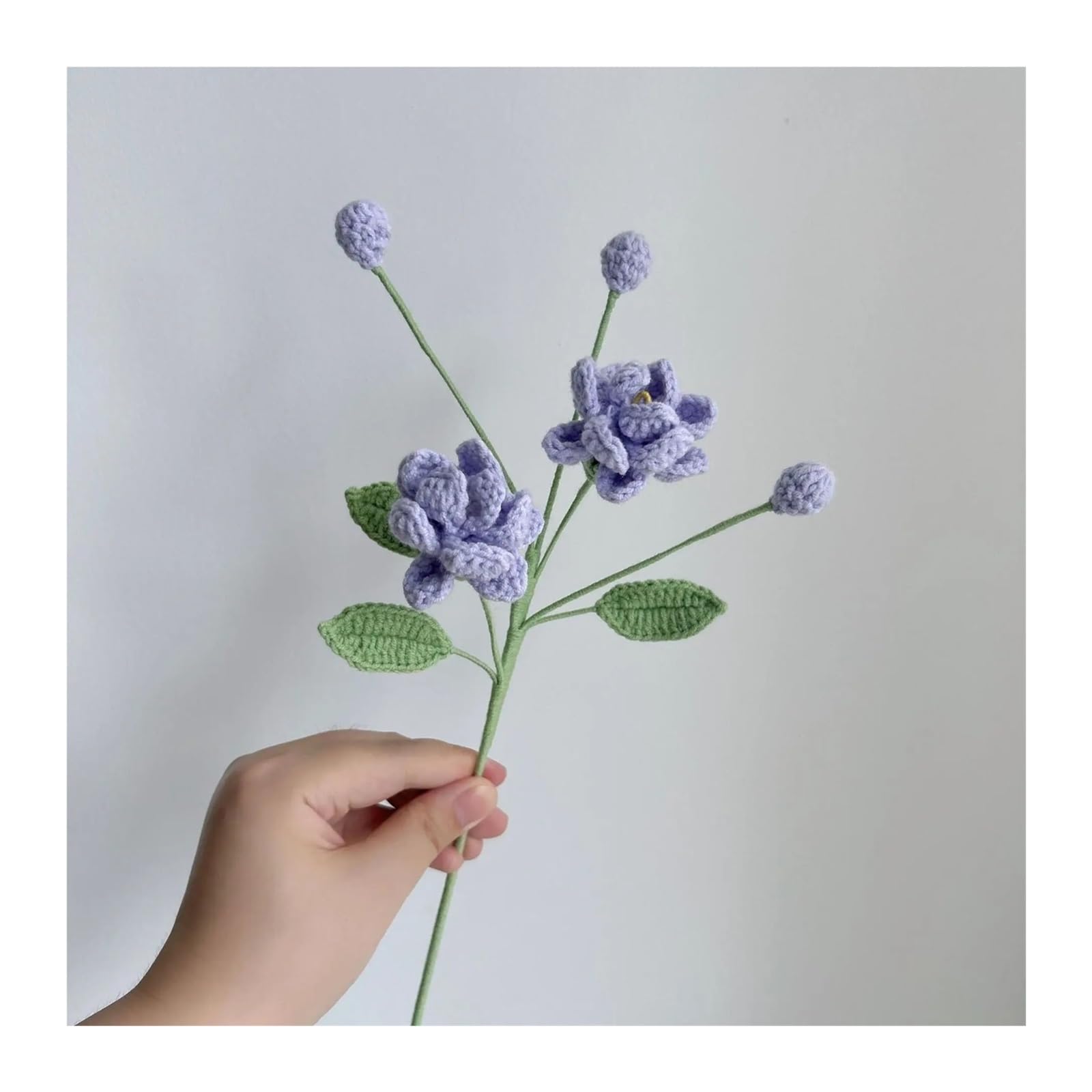 PawUniscript 2pcs Handcrafted Jasmine Crochet Flowers Bouquet | Creative Fake Floral Arrangement For Weddings & Home Decor(Color4)