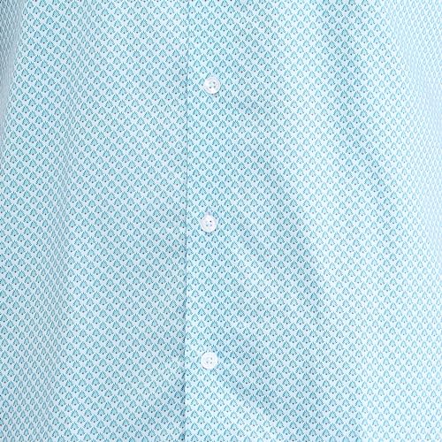 Image of Colorplus Men's Regular Fit Print Pattern Pure Cotton Plain Collar Half Sleeve Casual Shirt
