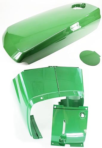 Flip Manufacturing Capucha con puerta de combustible y juego de carenado para John Deere 4510 4610 4710 reemplaza a LVU12063 LVU10567 LVU12349