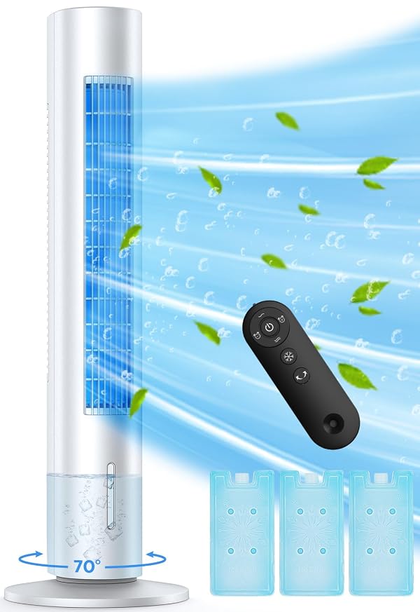 CENSTECH Windowless Portable Air Conditioners with 4Modes & 3Speeds, 15H Timer for Smart Auto-off, 2Gal Tank for 20H Cooling, Evaporative Air Cooler 17FT Remote, 120° Swing Swamp Cooler No Hose Needed by CENSTECH - Used condition - US$132.49