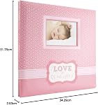 MCS MBI 13.5x12.5 Love at First Sight Baby Scrapbook Album with 12x12 Pages, Pink (860126)