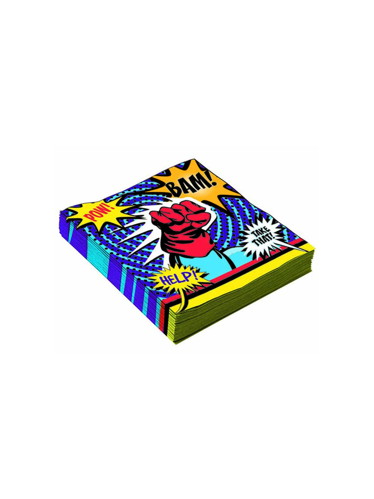 Forum Novelties X72436 Super Hero Serviette de Table 33 cm, Multicolore, Taille Unique