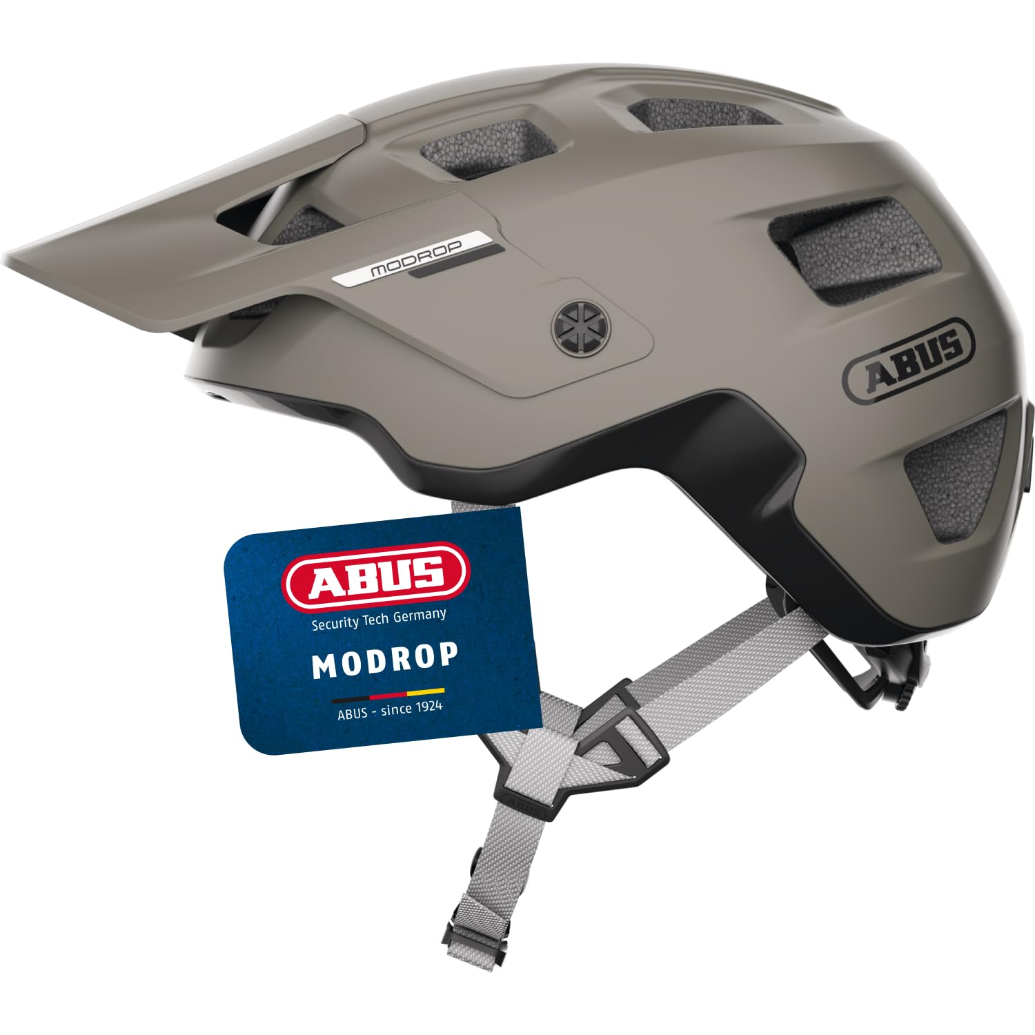 ABUS MTB-Casco MoDrop - robusto casco da ciclismo con buona ventilazione per mountain biker - adattamento individuale - Unisex - Grigio, L