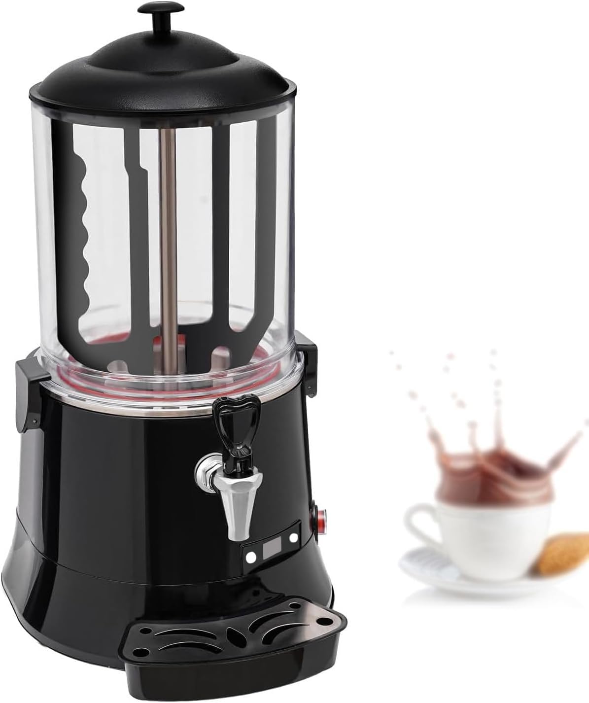 Macchina elettrica professionale da 10 litri per cioccolata calda con scaldavivande, ideale per caffè, tè ed eventi. (10L)