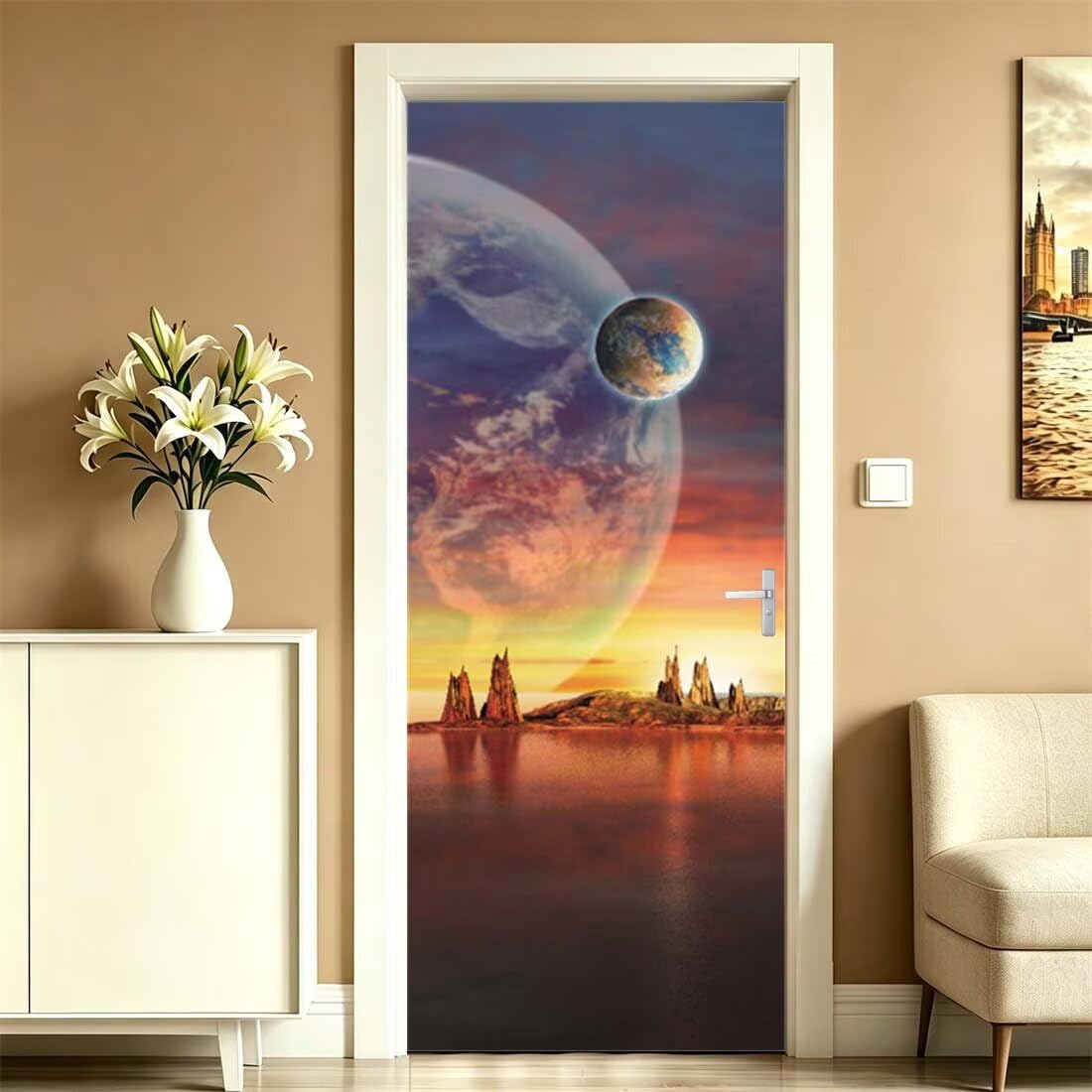 3D Door Stickers Murals Self Adhesive Door Sticker 77x200cm/30.3"x78.7"