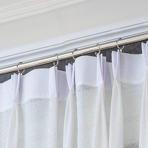 Miniatura 10 de Juego de 100 anillos de cortina de metal de 1.26 pulgadas con ojales, ganchos de cortina para cortinas y ganchos de metal para cortinas y anillos de