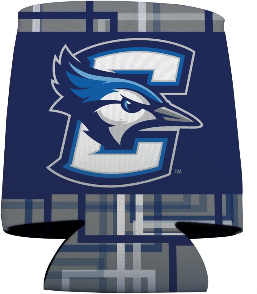 VictoryStore Can Coolers – Creighton University Squares Design – Set of 12 Foldable Drink Sleeves for 12oz Cans & 12–16oz Bottles – Team Spirit Beverage Coolies – Reusable & Durable