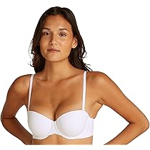 Calvin Klein Donna Reggiseno Senza Spalline Lightly Lined Elasticizzato, Bianco (White), 1E