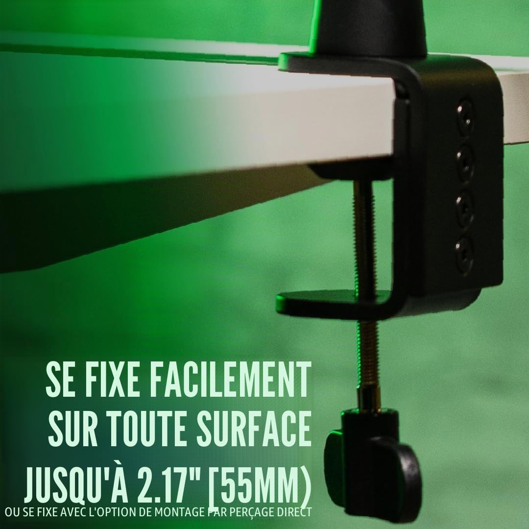 Shure by Gator Support de micro de bureau à profil bas de qualité supérieure ; entièrement réglable pour baladodiffusion, et configurations de bureau à domicile (SH-BROADCAST2)