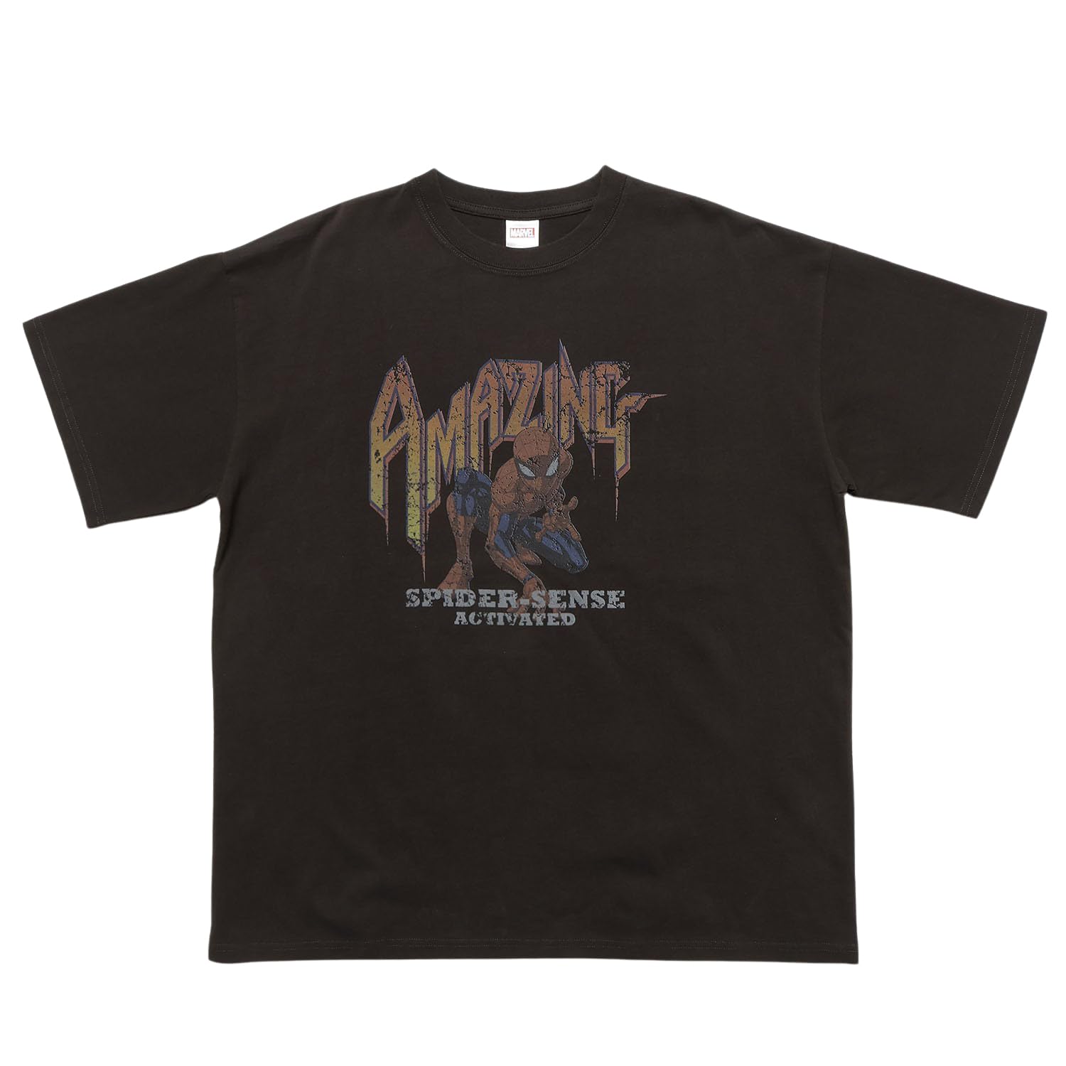 VIOLET スパイダーマン フォトプリント Tシャツ ブラック M VIOLET スパイダーマン フォトプリント Tシャツ ブラック M