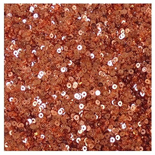 Image of eshoppee 200 gm, 3mm Light Orange Round Shape Sequins Sitara, for Jewellery Making Embroidery Material Art and Craft DIY kit, Glitter Sequince Beads (18, 200 gm)