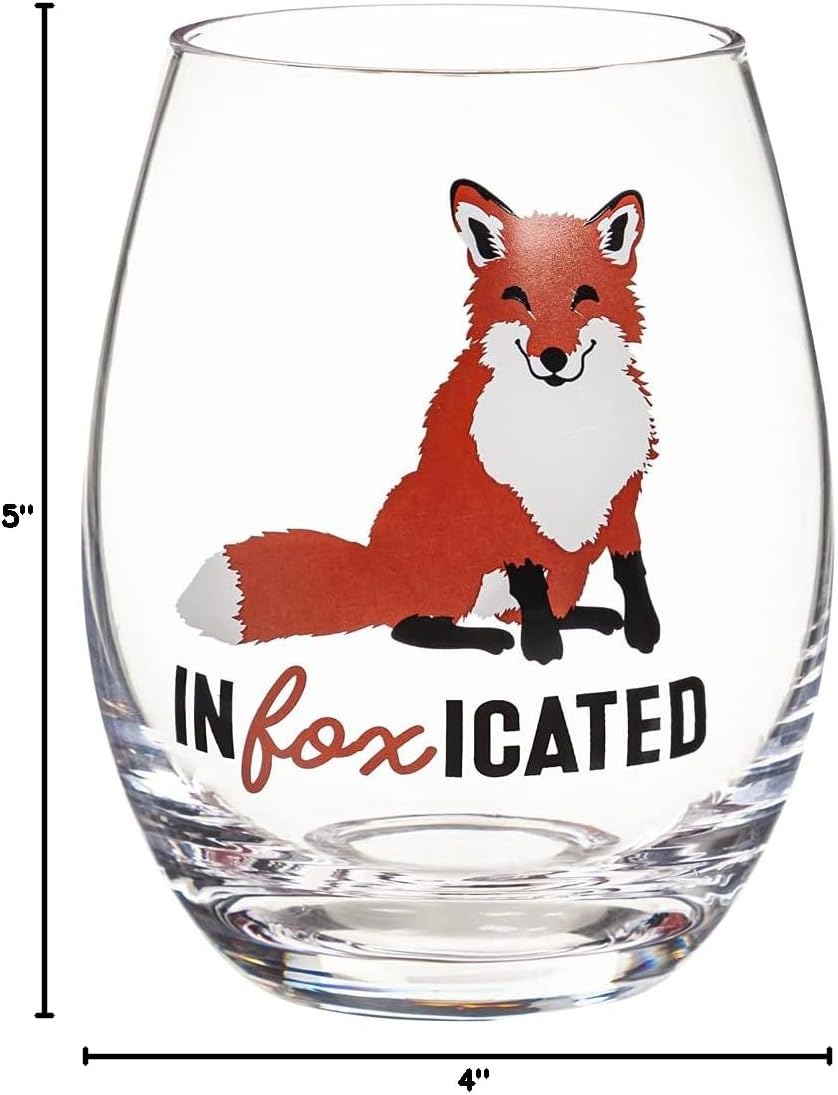 Cypress Home 17 OZ Stemless Wine Glass w/Box, Infoxicated