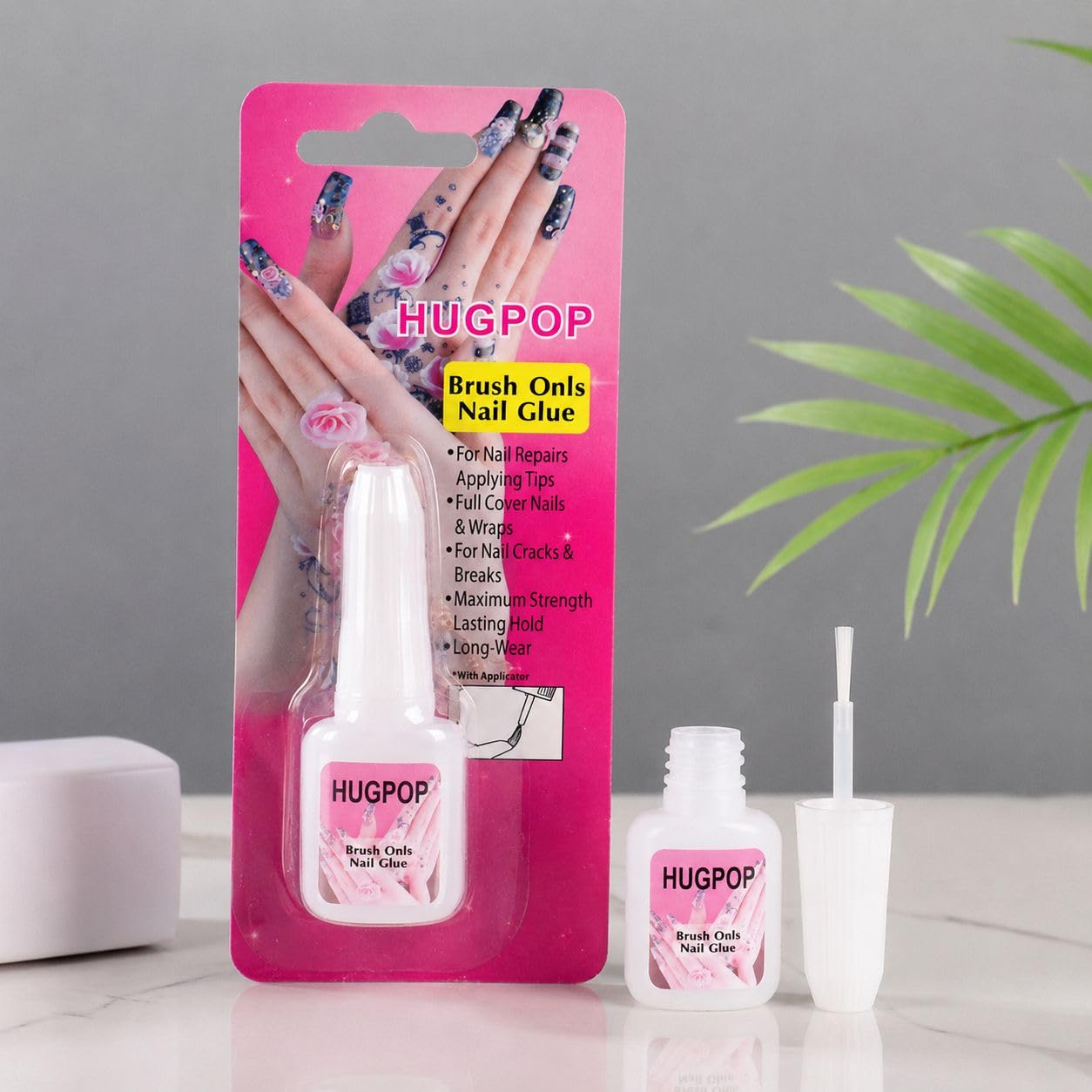 Helysan Brush On Nail Glue 10g for Acrylic Nails & Nail Tips – Strong Hold Quick Dry Nail Adhesive with Precision Brush Applicator – Long Lasting Professional Nail Extension Glue for Salon & Home Use 4