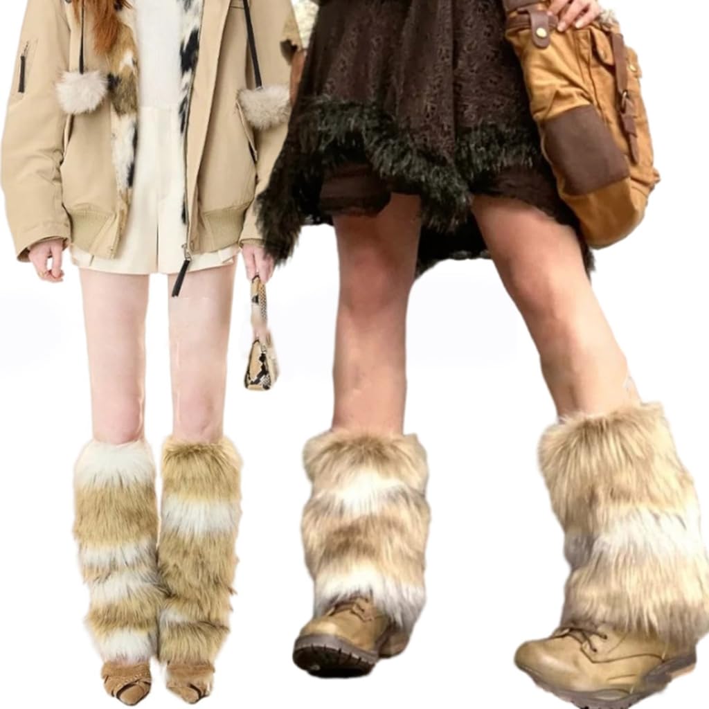Womens Furry Party Costume Faux Furs Fuzzy Long Cuffs Leg Warmers/Boot Sleeves/Boot Covers Gifts
