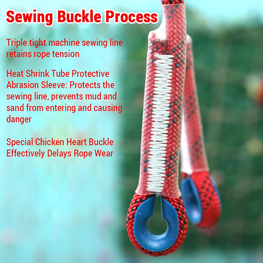 ACAGALA Climbing Rope for Adults with Double Hook Durable for Rock Climbing Tree Climbing Gym and Outdoor Adventures