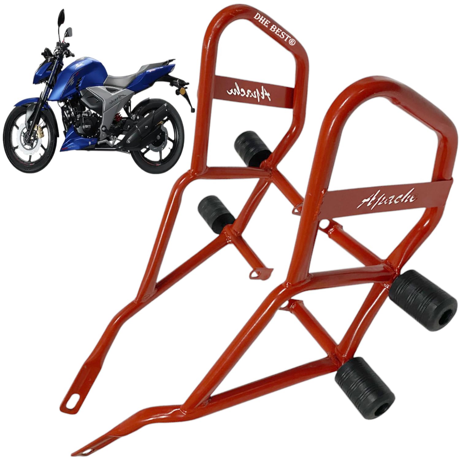 Dhe Best Bike AG1 Accessories Crash Guard/Leg Guard Support Frame 4 Slider Color Suitable for TVS Apache RTR 160 4V-image-12