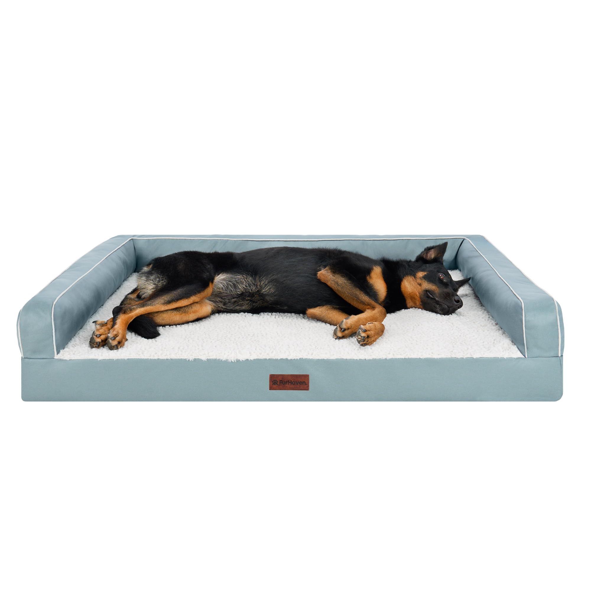 Textured Plush & Coated Polyester Solid Core Sofa Pet Bed, Riverway, Jumbo