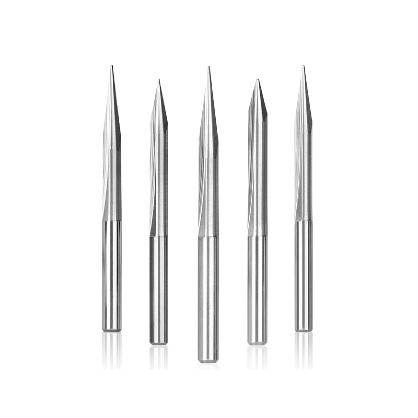 10 Punte Da 3,175 Mm Con Gambo A 2 Scanalature Dritte A V Fresa Fresa CNC,10 Pezzi 90Dx0.2