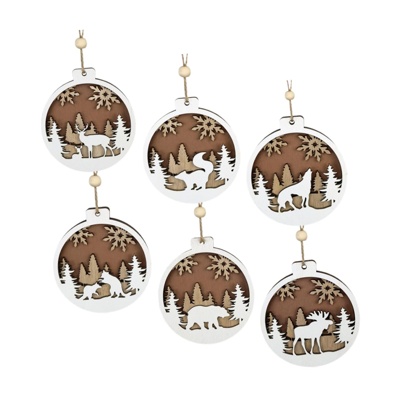 GLEAVI 5 Sätze Hölzerne Geschnitzte Weihnachtsbälle Christbaumschmuck Weihnachtsdekorationen Gnom Weihnachtsbaumschmuck Zum Aufhängen Baum Hängende Ornamente 6 Stück * 5