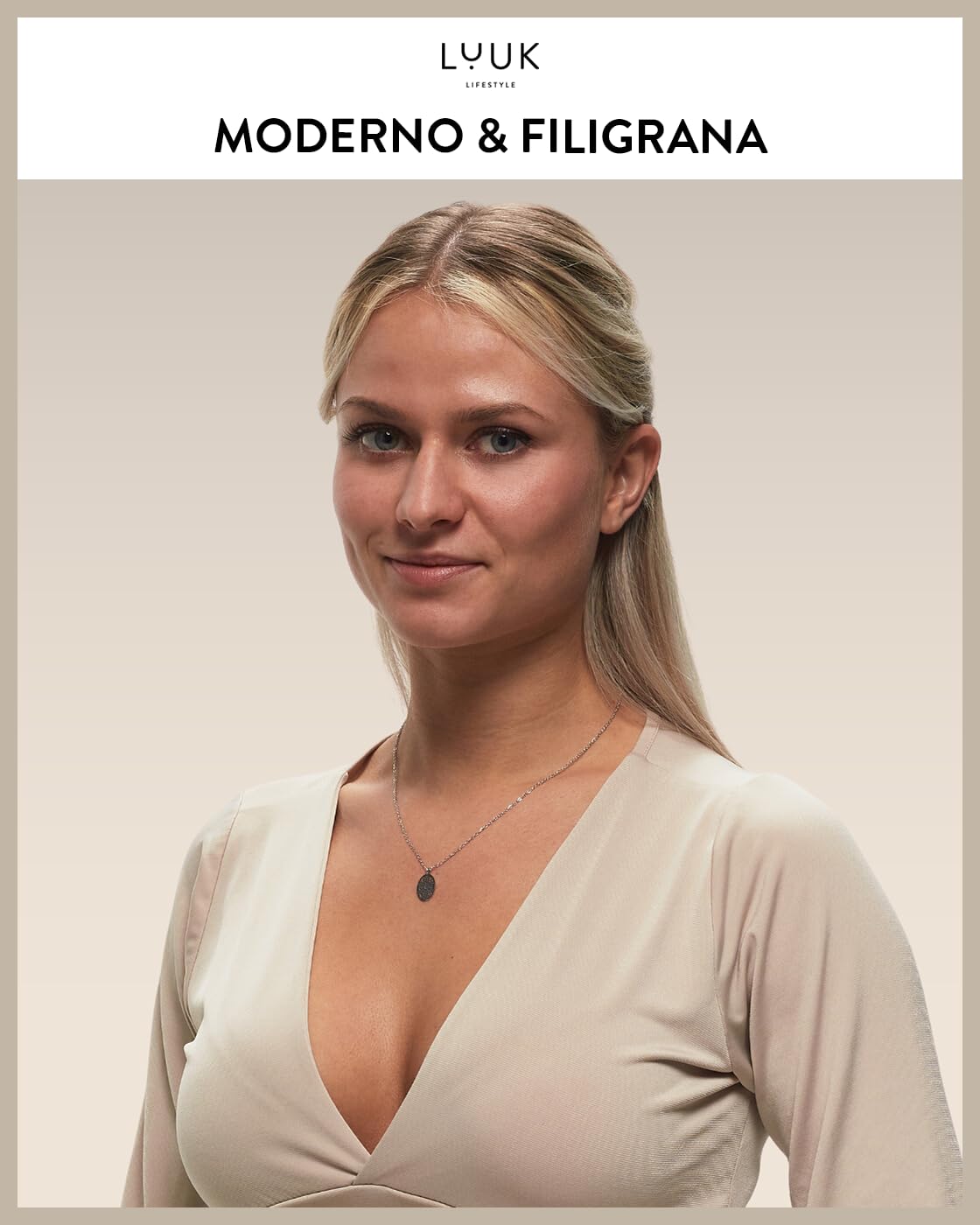 LUUK LIFESTYLE Collane femminili in acciaio inossidabile con fini ciondoli portafortuna, dedica HAPPINESS, regalo, argento, oro, oro rosa
