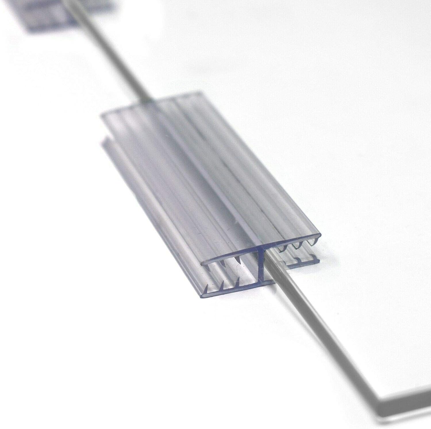 3" L Flat Plexiglass Panel Connectors, 180 Degree Sneeze Guard Holders to Join Acrylic or Glass Sheets Between 3/16" to 1/4" Thick, 20 Pack