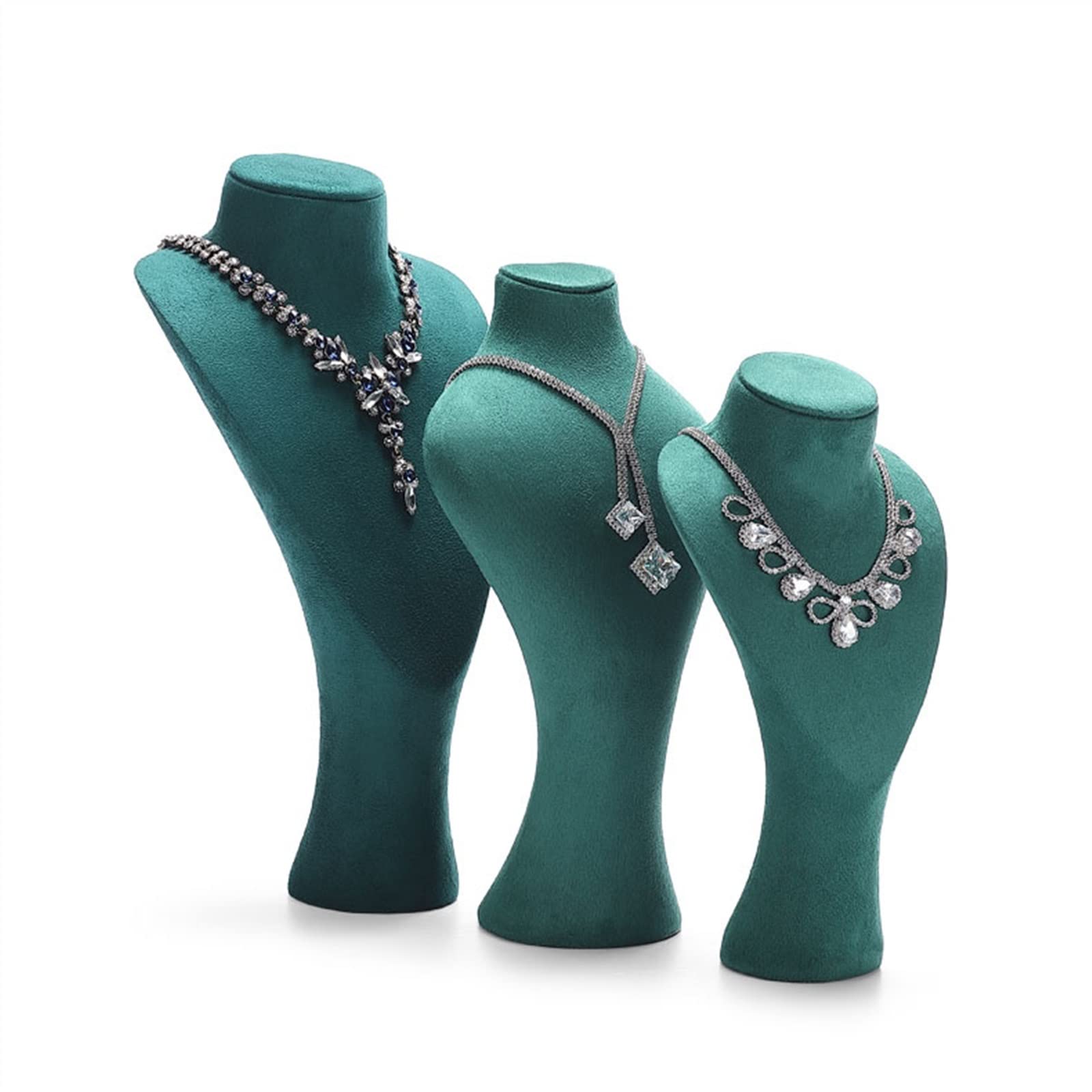 Gioielli Espositore Espositore busto collana di velluto verde, busto espositore gioielli a forma di cuore for la vendita e spettacoli, supporto cavalletto collana, supporto busto gioielli Gioielli Ere