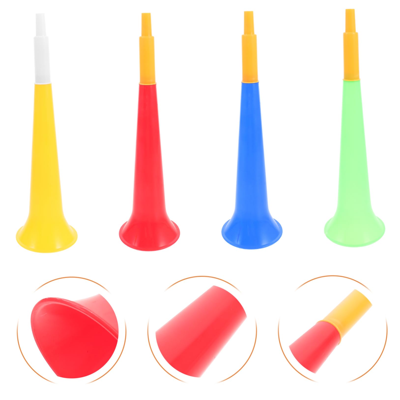 FELTECHELECTR 4Pcs Football Horn Noise Maker for Sporting Events Cheerleading Prop Trumpet for Parties and Celebrations