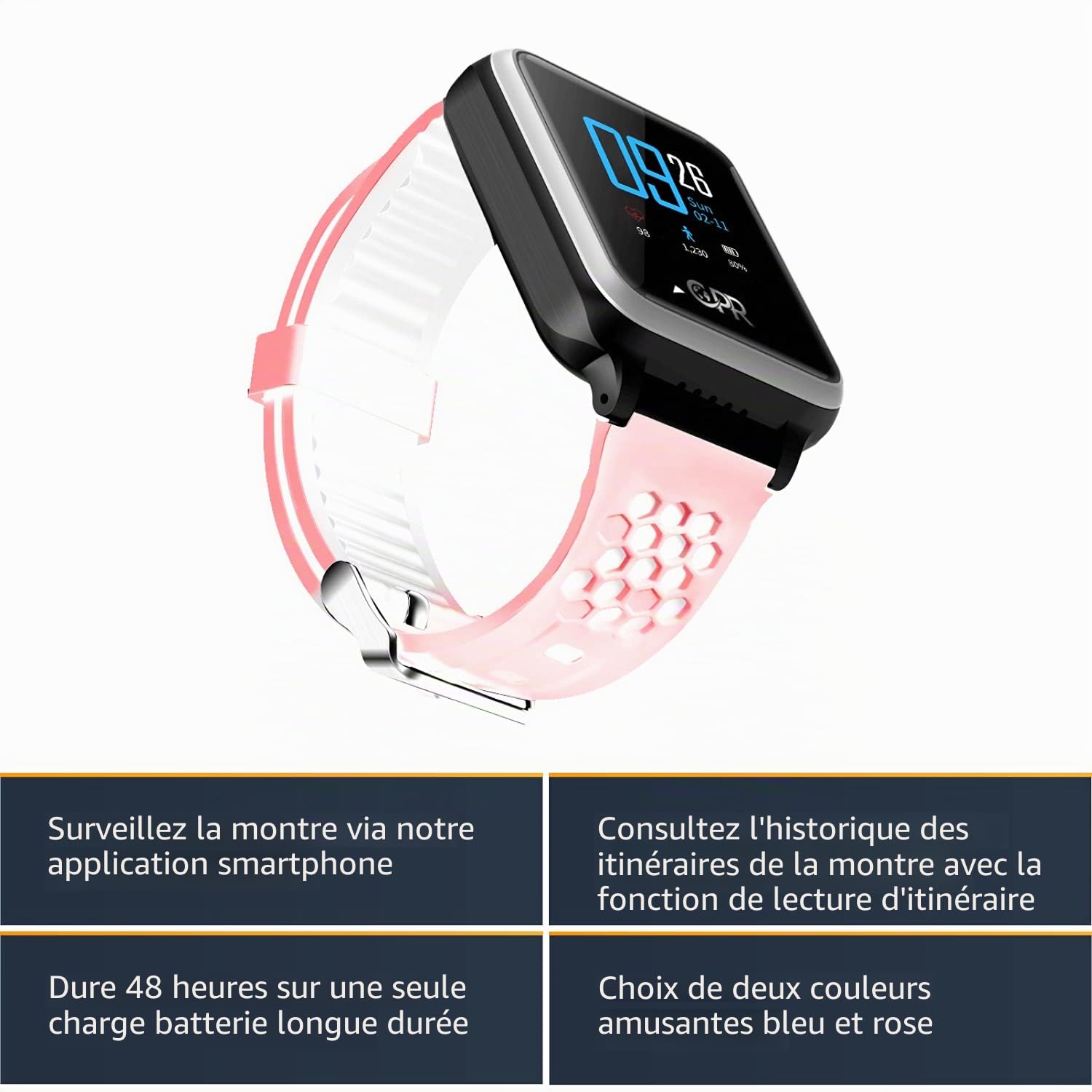 Guardian Montre GPS pour Enfants avec Bouton SOS pour Les urgences et Les appels bidirectionnels avec Les Parents et Les Meilleurs Amis
