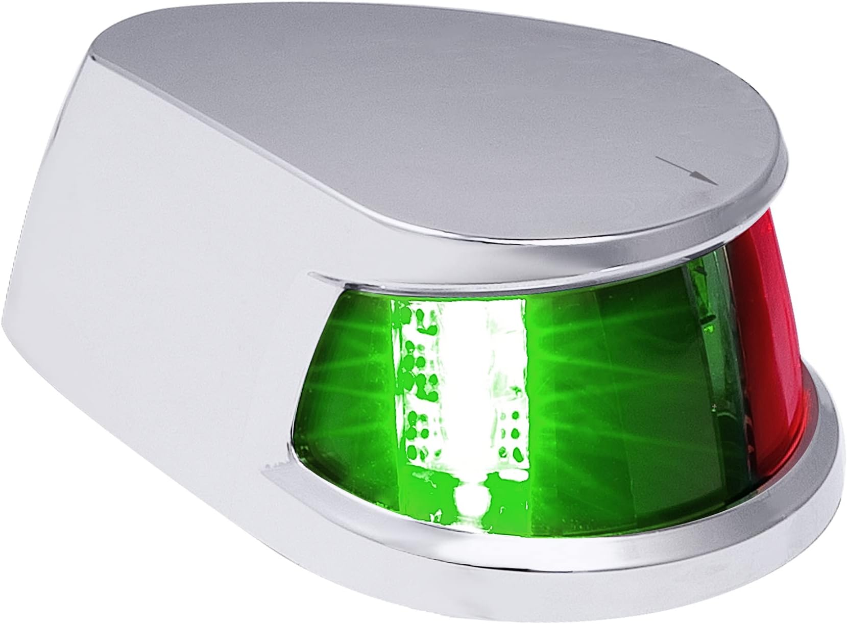 TRUE MODS Red Green LED Marine Navigation Bow Light [USCG ABYC A-16 2NM] [Waterproof] [Chrome & ABS] 2 Nautical Mile Visibility Bicolor Light for Pontoon Yacht Fishing Boat