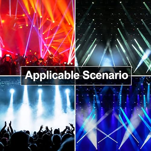 Miniatura 6 de RIUKOE - Luces de DJ de cabeza móvil, luz de escenario, luz de haz halo LED, cabeza móvil de 60 W, sonido DMX para clubes, espectáculos musicales,