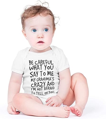 Miniatura 3 de Back Off I Have A Crazy Grandma Funny Baby Pregnancy Bodysuits Infant One-piece Baby Bodysuit funny baby Onesie